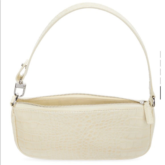 BY FAR Off-White Croc Purse - Picture 1 of 5